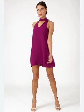 Lulu's Plum Halter Shift Dress Sz M